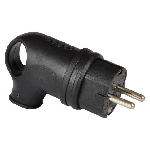 TP ELECTRIC - 1x16A - Kauçuk Eğik Fiş (Siyah) - 3101-302-0300