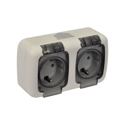 TP ELECTRIC - Kapaklı Topraklı Priz + Kapaklı Topraklı Priz (yatay)	- 3201-125-0601